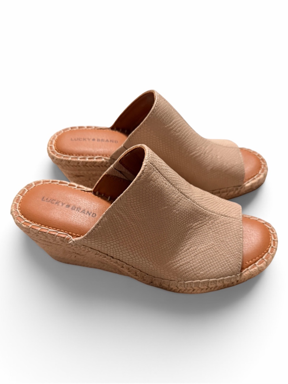 Neutral Tan Wedge Espadrille Mule - Women's Slip-On Sandal